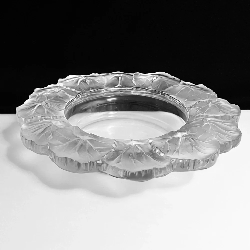 LALIQUE 8.5 Inch HONFLEUR BOWL / Some Scratches / FINE FRENCH CRYSTAL / Geranium - Picture 5 of 11